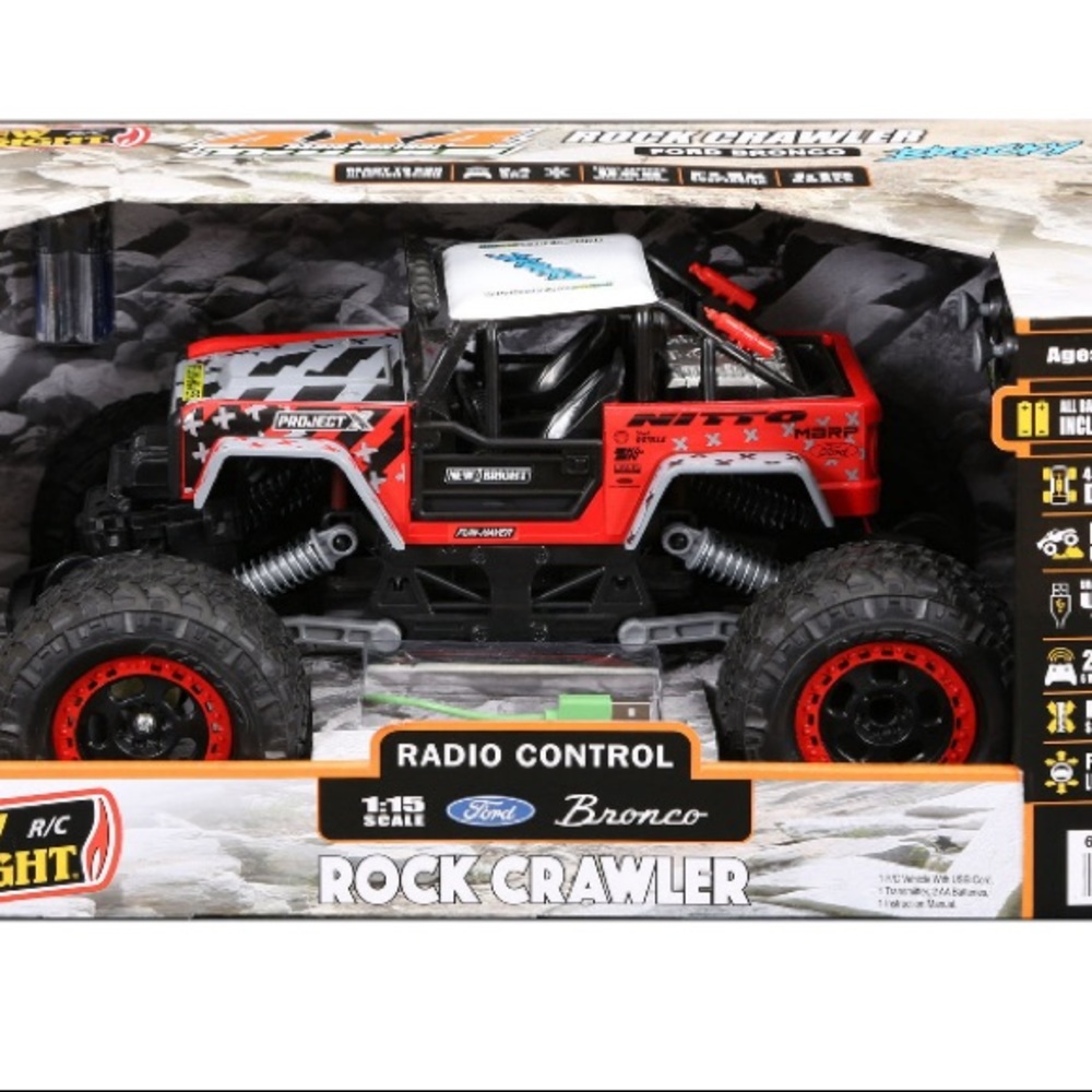 New Bright 1:15 Ford Bronco Rock Crawler R/C Vehicle~ NEW